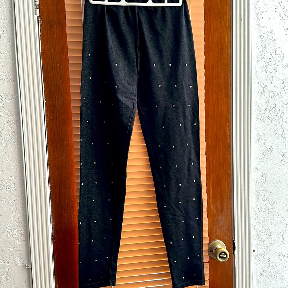 Black leggings with studs on front